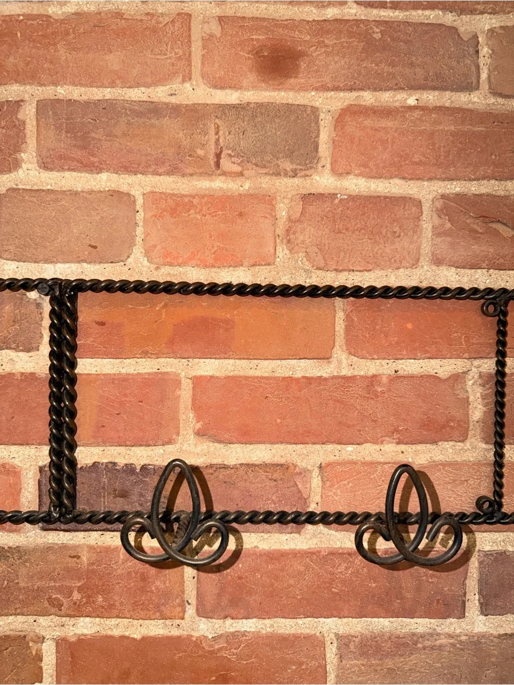 Ornate Black Metal Wall Hook Rack with Scroll Accents